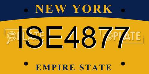 ISE4877 New York License Plate
