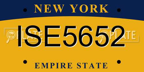 ISE5652 New York License Plate