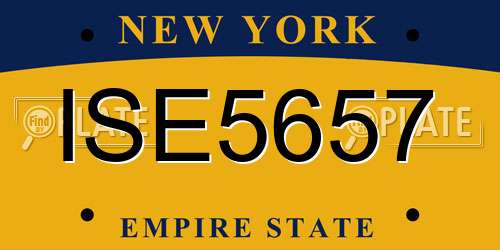 ISE5657 New York License Plate