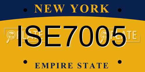 ISE7005 New York License Plate