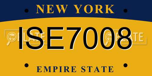 ISE7008 New York License Plate