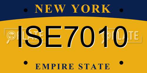 ISE7010 New York License Plate