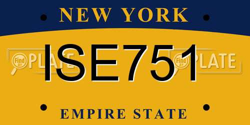 ISE751 New York License Plate