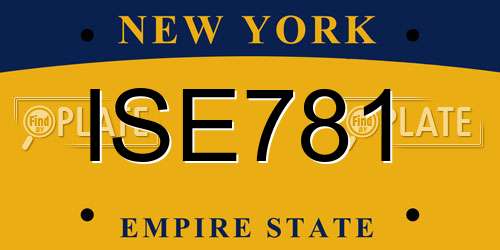 ISE781 New York License Plate