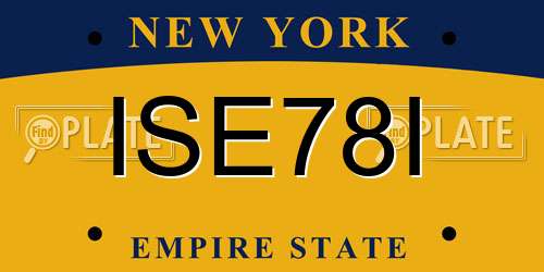 ISE78I New York License Plate