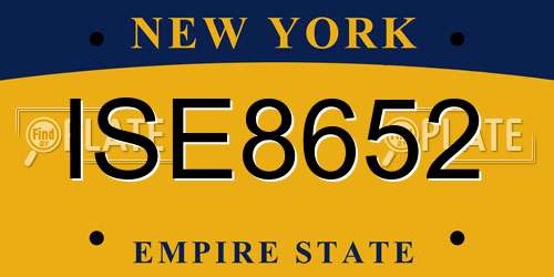 ISE8652 New York License Plate