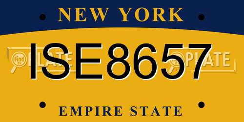 ISE8657 New York License Plate
