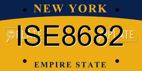 ISE8682 New York License Plate