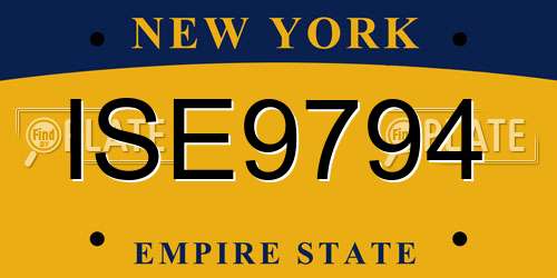 ISE9794 New York License Plate