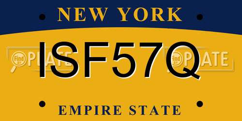ISF57Q New York License Plate