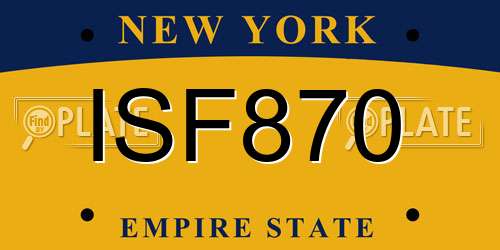 ISF870 New York License Plate
