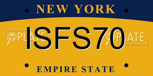 ISFS70 New York License Plate