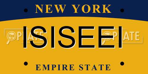 ISISEEI New York License Plate