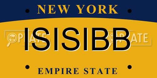 ISISIBB New York License Plate