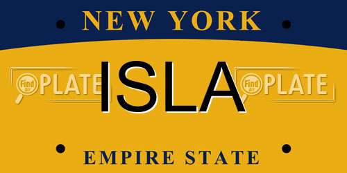 ISLA New York License Plate