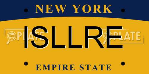 ISLLRE New York License Plate