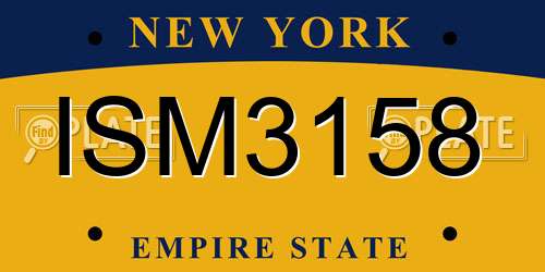ISM3158 New York License Plate