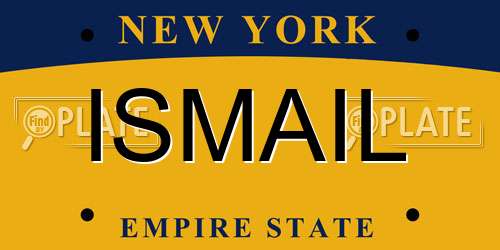 ISMAIL New York License Plate