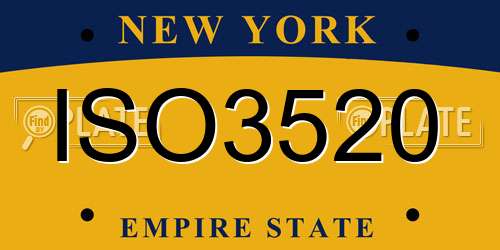 ISO3520 New York License Plate