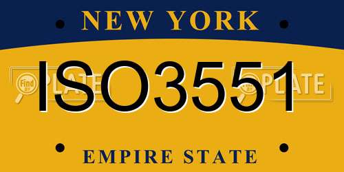 ISO3551 New York License Plate