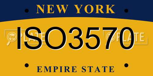 ISO3570 New York License Plate