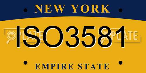ISO3581 New York License Plate