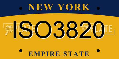 ISO3820 New York License Plate