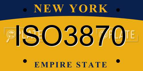 ISO3870 New York License Plate
