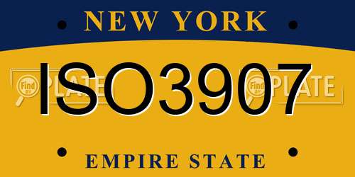 ISO3907 New York License Plate