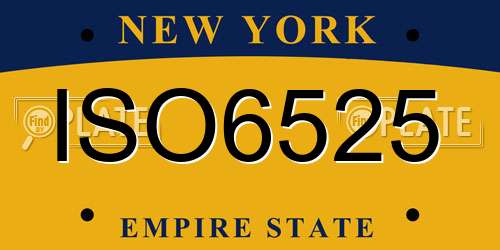 ISO6525 New York License Plate