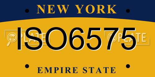 ISO6575 New York License Plate