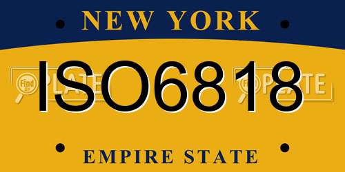 ISO6818 New York License Plate