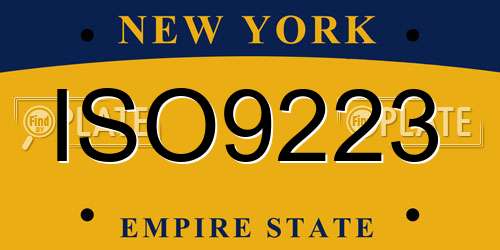 ISO9223 New York License Plate