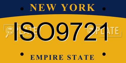 ISO9721 New York License Plate