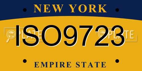 ISO9723 New York License Plate