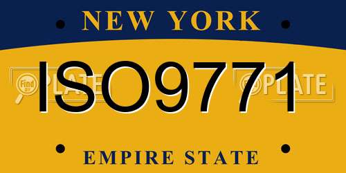 ISO9771 New York License Plate