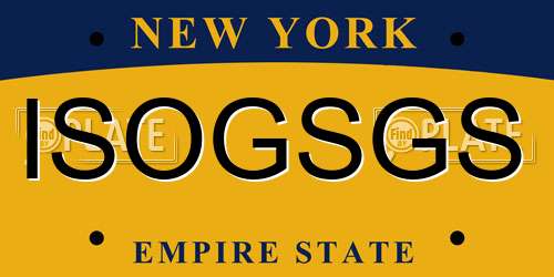 ISOGSGS New York License Plate