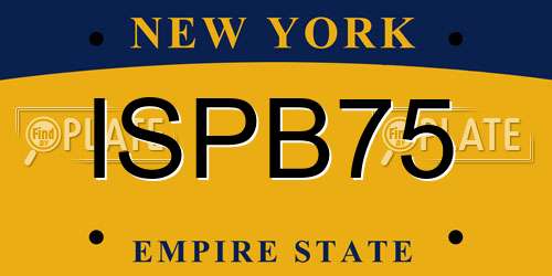 ISPB75 New York License Plate