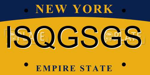 ISQGSGS New York License Plate