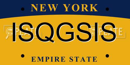 ISQGSIS New York License Plate