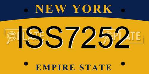 ISS7252 New York License Plate