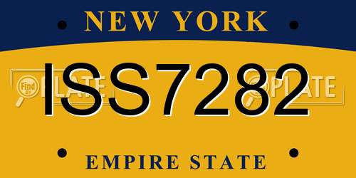 ISS7282 New York License Plate
