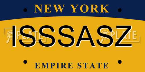 ISSSASZ New York License Plate