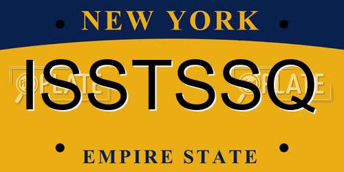 ISSTSSQ New York License Plate