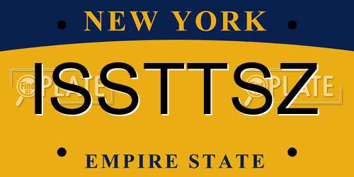 ISSTTSZ New York License Plate