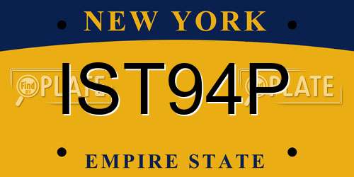 IST94P New York License Plate