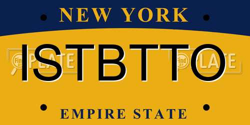 ISTBTTO New York License Plate
