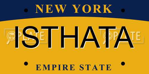 ISTHATA New York License Plate