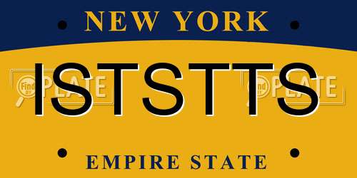 ISTSTTS New York License Plate