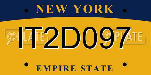 IT2D097 New York License Plate
